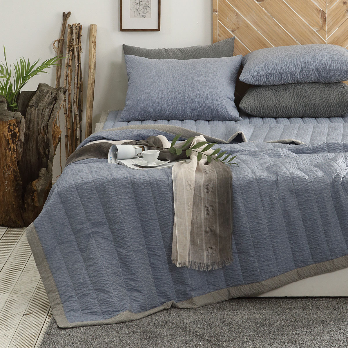 [침구연구소] 소노 시어서커 여름 차렵 이불패드세트 SS(이불+패드+베개커버)