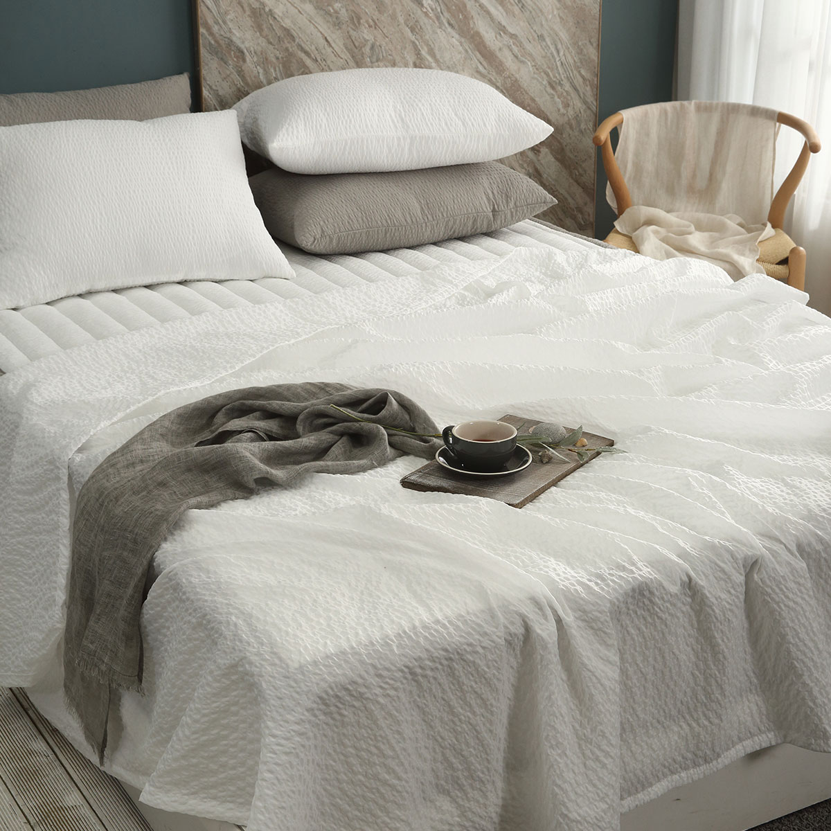 [침구연구소] 소노 홑 시어서커 여름 이불패드세트 SS(이불+패드+베개커버)