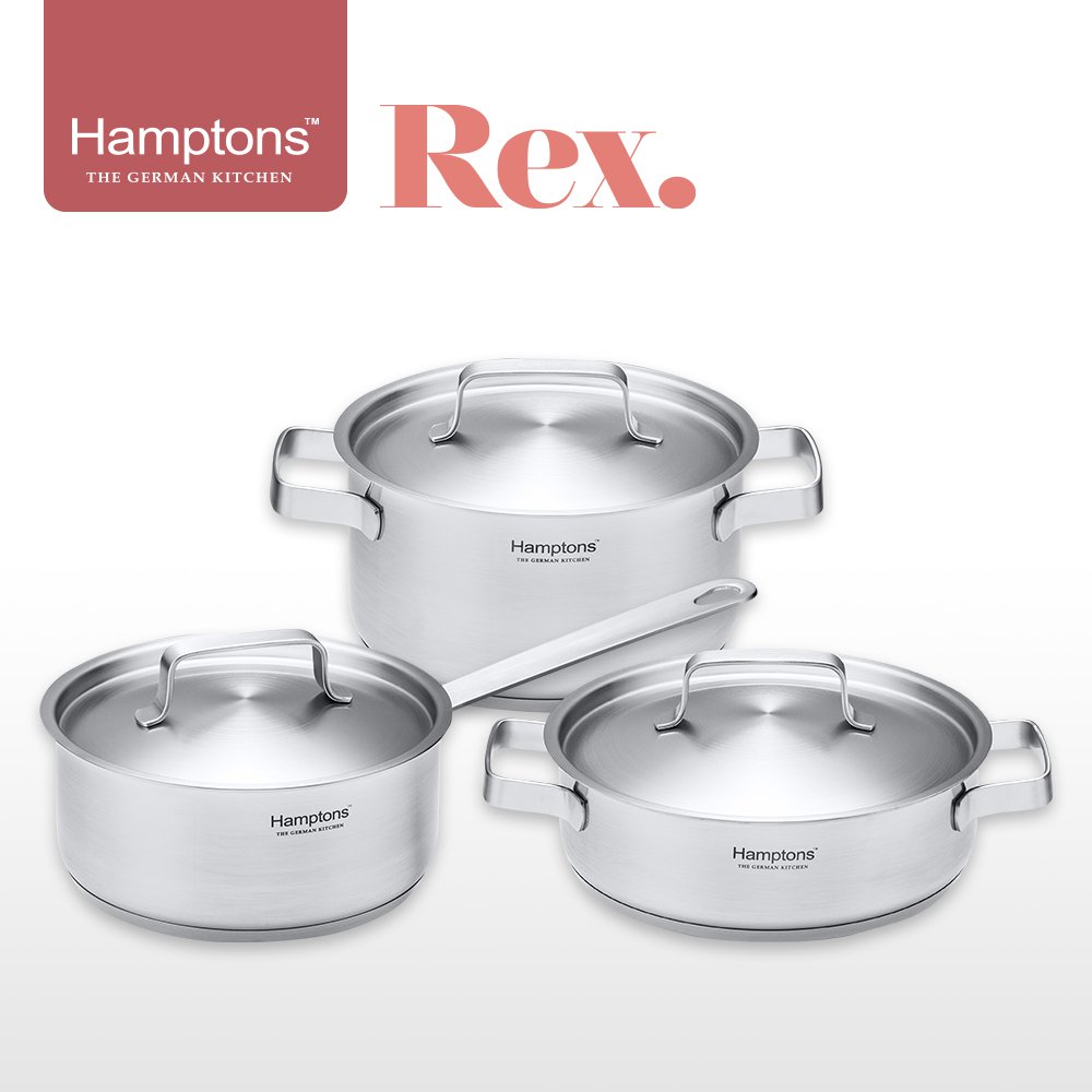 [Hamptons] 독일햄튼 REX 3중바닥 인덕션냄비 3종세트 -A(6P)_18양수+18편수+20전골
