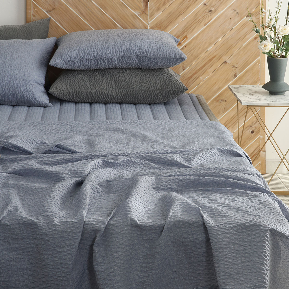 [침구연구소] 소노 홑 시어서커 여름 이불베개세트 Q(이불+베개커버)