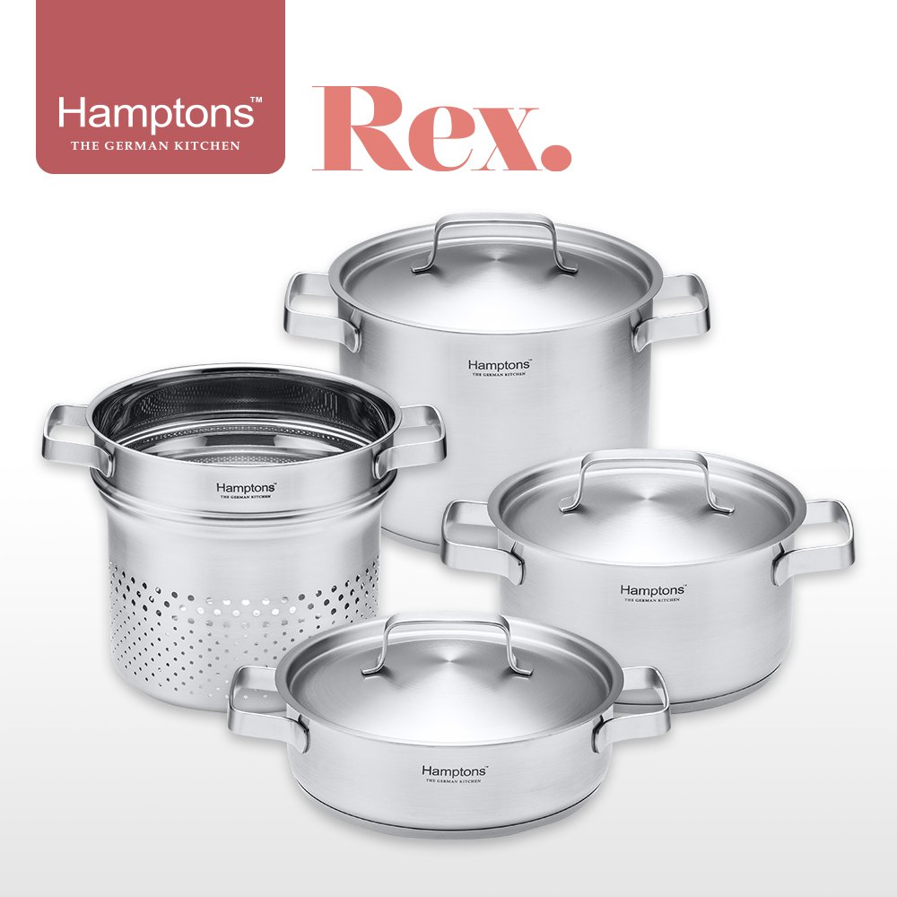 [Hamptons] 독일햄튼 REX 3중바닥 인덕션냄비 3종세트 -B(7P)_18양수+20양수+20전골+20파스타인서트