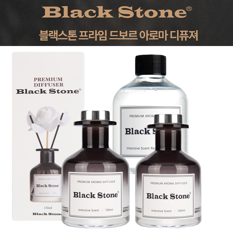 [블랙스톤] 프라임 드보르 아로마 디퓨져(130ml) 2병+리필용액(200ml) (향선택)
