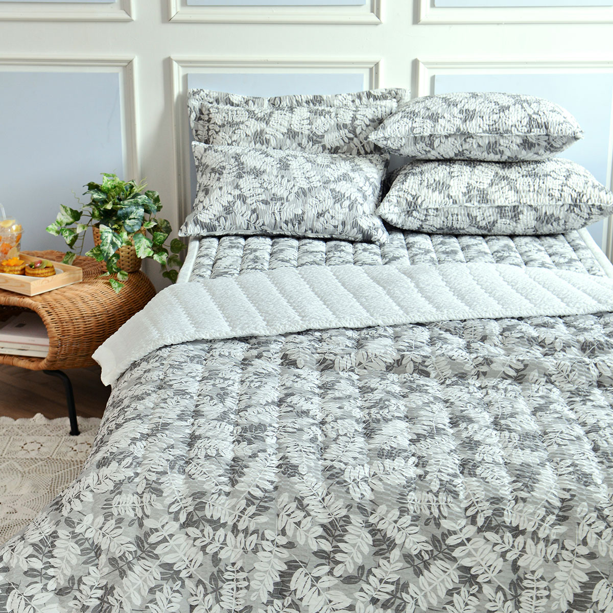 [침구연구소] 벨리아 쿨 시어서커 여름 차렵 이불패드세트 Q(이불+패드+베개커버)