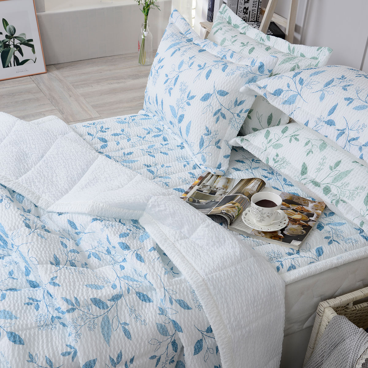 [침구연구소] 브리즈 시어서커 여름 차렵 이불패드세트 SS(이불+패드+베개커버)