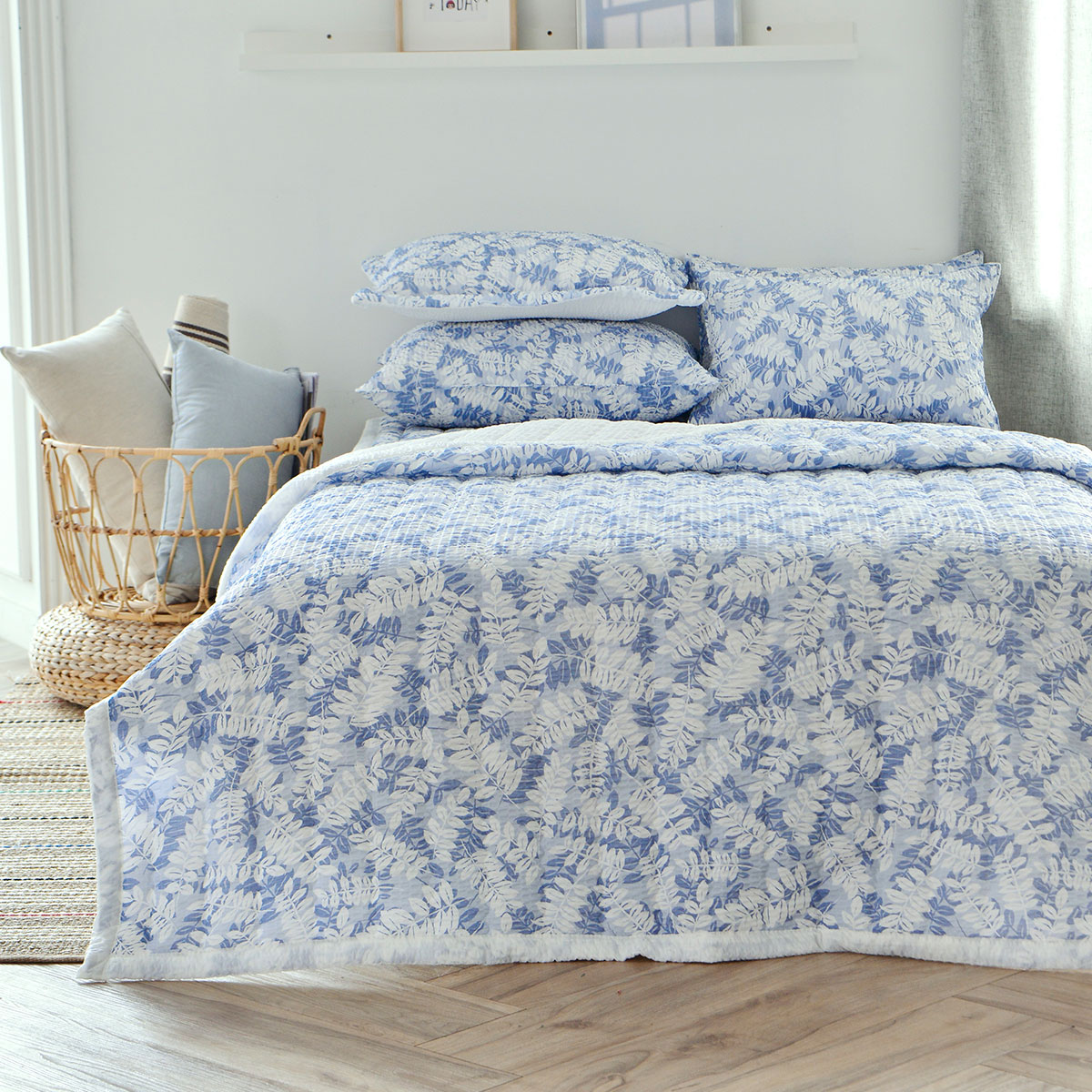 [침구연구소] 벨리아 쿨 시어서커 여름 차렵 이불베개세트 SS(이불+베개커버)