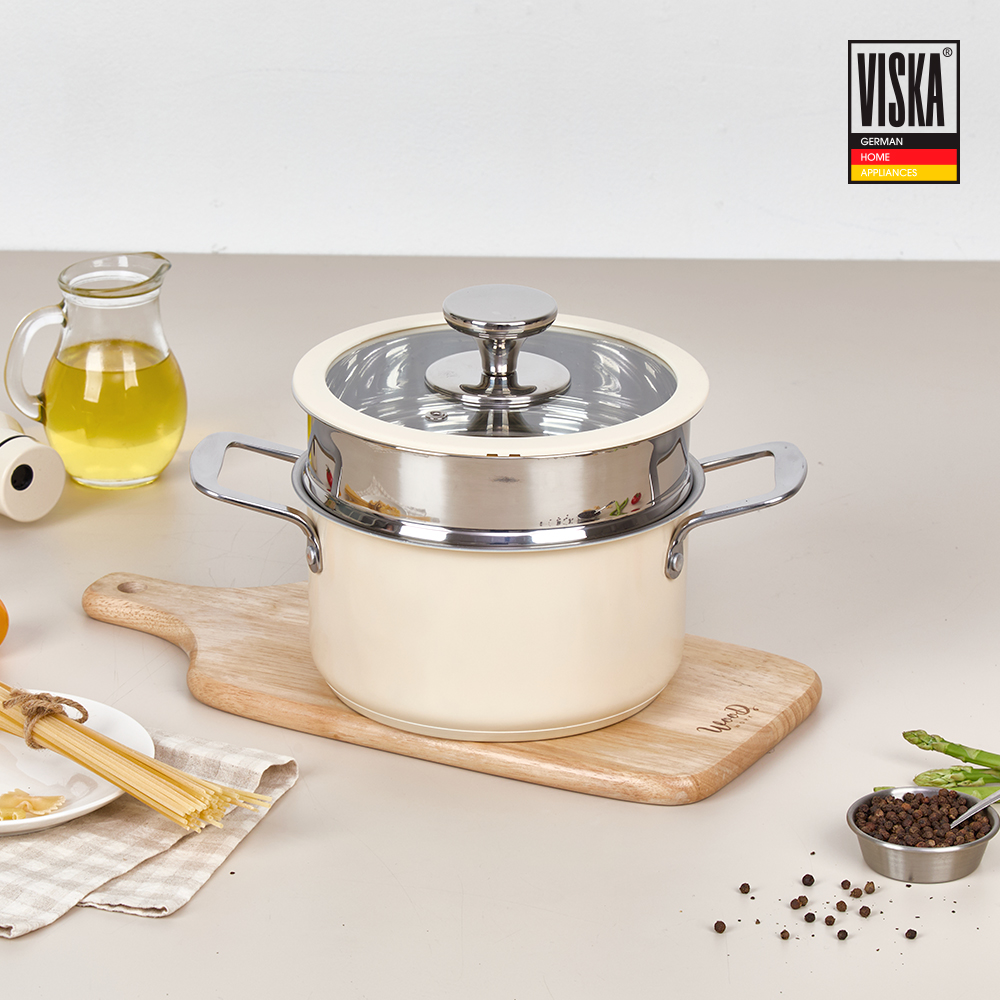[비스카] 인덕션 양수 찜 냄비 18cm VK-MS18