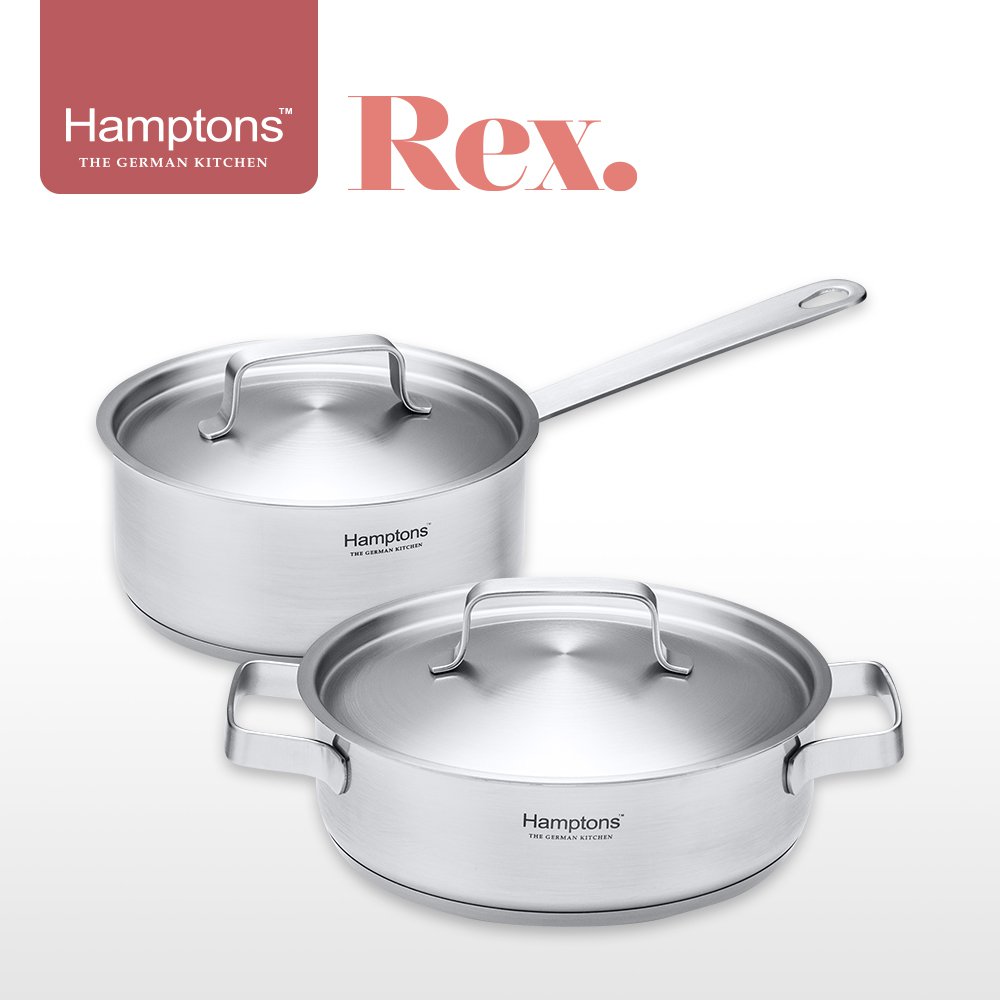 [Hamptons] 독일햄튼 REX 3중바닥 인덕션냄비 2종세트 -B(4P)_18편수+20전골