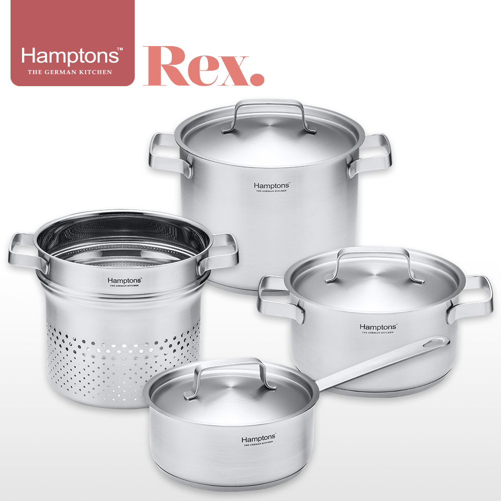 [Hamptons] 독일햄튼 REX 3중바닥 인덕션냄비 3종세트 -C(7P)_18편수+18양수+20양수+20파스타인서트