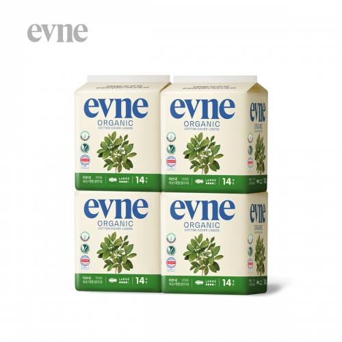 [이브네] 유기농 순면 대형 생리대 14개입X4팩