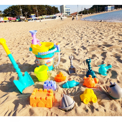 맘스아이 점보 버켓 모래놀이 세트 / 15종 대형삽이 들어있는 큰사이즈의 모래놀이 세트