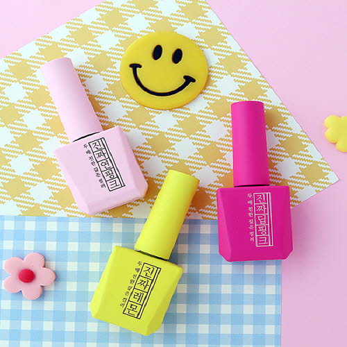 [모스티브] 칼라 젤 폴리시 진짜시리즈 12ml 3종세트(레몬/연핑크/딥핑크)