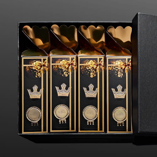 [베르티니] 스페셜 기프트 셋트 VGBS07 / [골든 골프볼 4개+왕관 볼마커(볼마커4+클립4)]