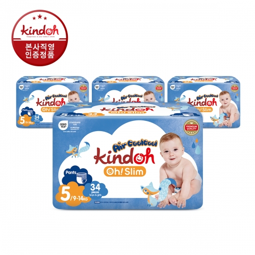[킨도] 오슬림 에어쿨쿨 팬티형 기저귀 5단계 특대형 34매x4팩(136매)