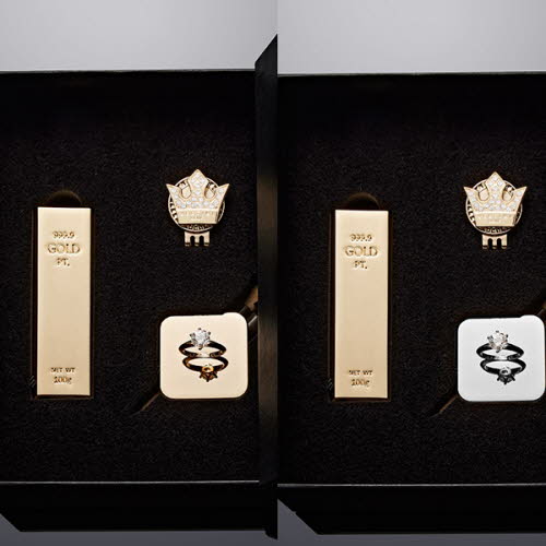 [베르티니] 골드바+왕관볼마커+다이아몬드 링 셋트 VGOB04 / [골드바 골프티 홀더1+왕관볼마커(볼마커1+클립1)+다이아몬드 링 골프티홀더] /색상-택1