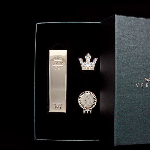 [베르티니] 골드바+왕관볼마커 셋트 VGOB03 / [골드바 골프티홀더+왕관볼마커(볼마커1+클립1)]