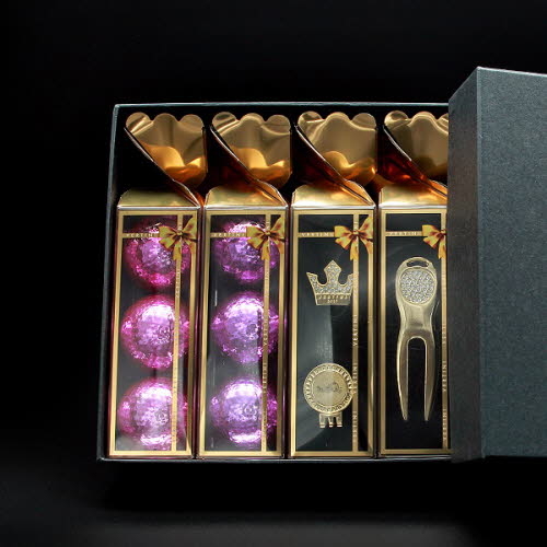 [베르티니] 수퍼소닉 6구+볼마커+잔디보수기 LGDS02 / [수퍼소닉 6구+왕관볼마커(볼마커1+클립1)+잔디보수기(가죽케이스)] (골프공색상-택1)