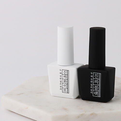 [모스티브] 칼라 젤 폴리시 진짜시리즈 12ml 2종세트(화이트/블랙)