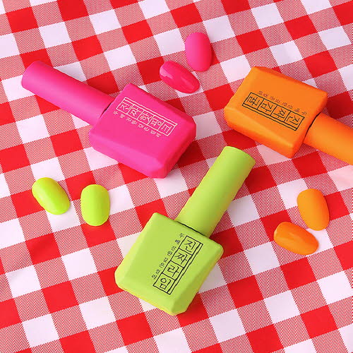 [모스티브] 칼라 젤 폴리시 진짜시리즈 12ml 3종세트(라임/감귤/핫핑크)