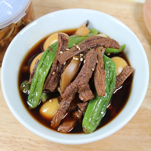 [정옥] 국산 재료 건강하게 만든 소고기메추리알장조림 200g 2팩 국산 소고기