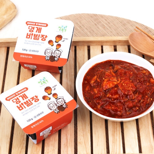 [정옥] 깔끔하게 맛있는 국산 통영 멍게비빔장 120g 2팩