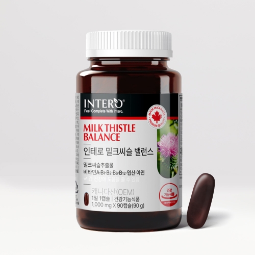 [인테로] 밀크씨슬 실리마린 간건강 간영양제 1000mg x 90캡슐 (3개월분)