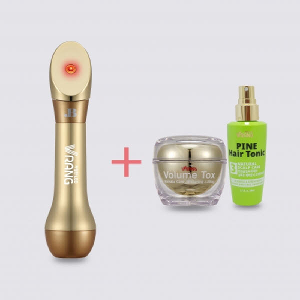 [브이랑] LED 브이랑 4세대 갈바닉 피부미용기기 뷰티디바이스(골드)+볼륨톡스올인원크림 50ml+파인헤어토닉80ml