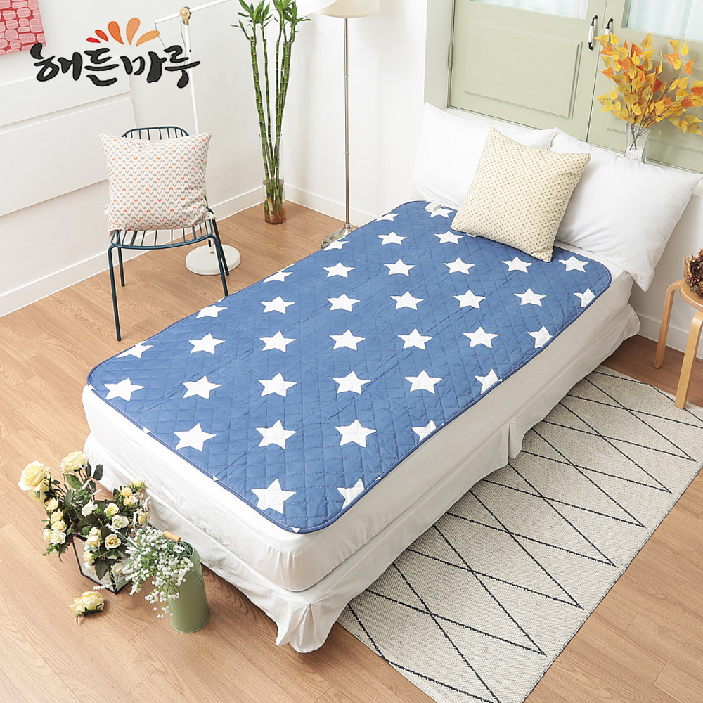 [해든마루] 전기요 큰별 네이비 (싱글) 워셔블