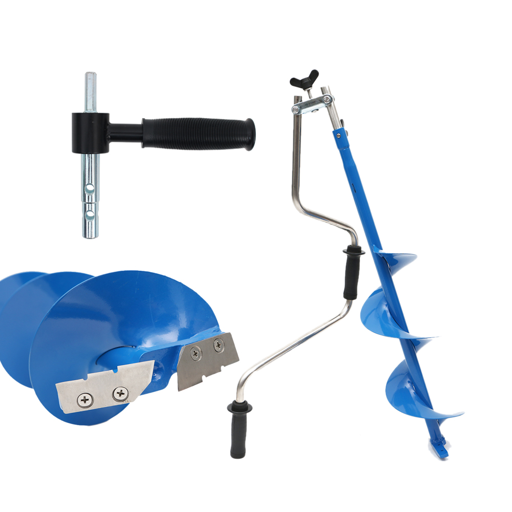 [싸파] 접이식 아이스 오거+어댑터 수동 얼음 빙어 송어 낚시