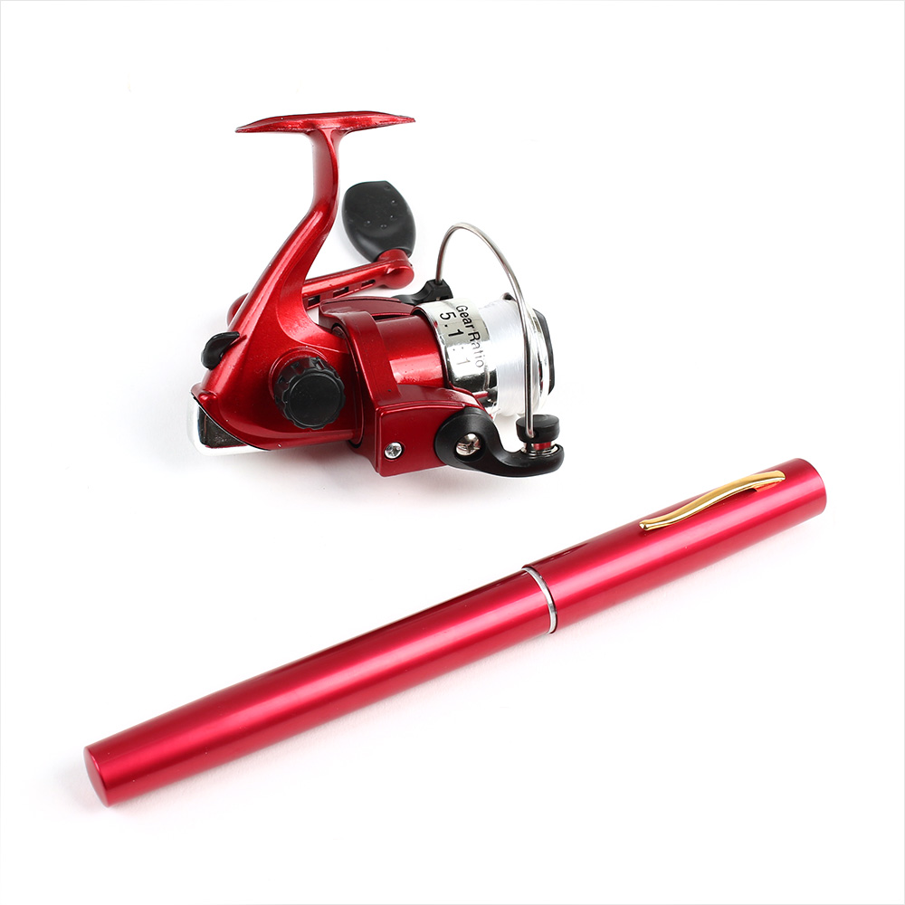 [싸파] 포터블 볼펜낚시대 레드 휴대용 낚싯대 민물 빙어낚시