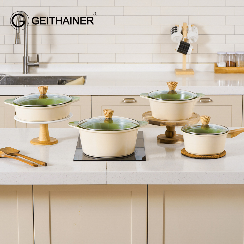 [가이타이너] 아보카도 세라믹 인덕션겸용 냄비 4종세트 GTC-ACIHS8P04C4