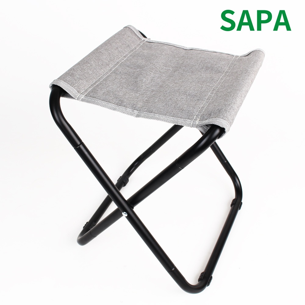[싸파] 2중 사각 접이식 캠핑의자 낚시 등산의자(그레이)