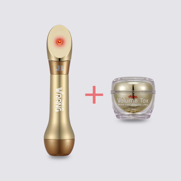 [브이랑] LED 브이랑 4세대 갈바닉 피부미용기기 뷰티디바이스(골드)+볼륨톡스 올인원 크림 50ml