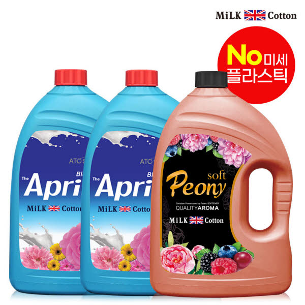 밀크코튼 고농축 유연제 3.06L 에이프릴향 2개 + 피오니향 1개