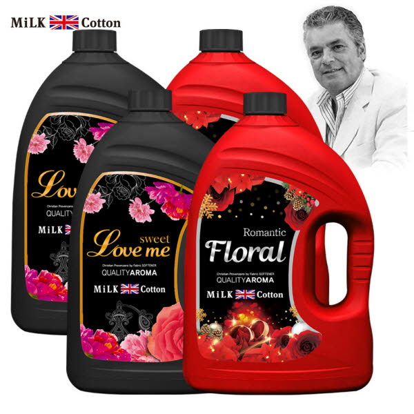 밀크코튼 고농축 유연제 3.06L 러브미향 2개 + 플로럴향 2개