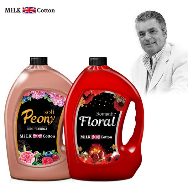 밀크코튼 고농축 퍼퓸 섬유유연제 (3.06L 2개 피오니향+플로럴향)