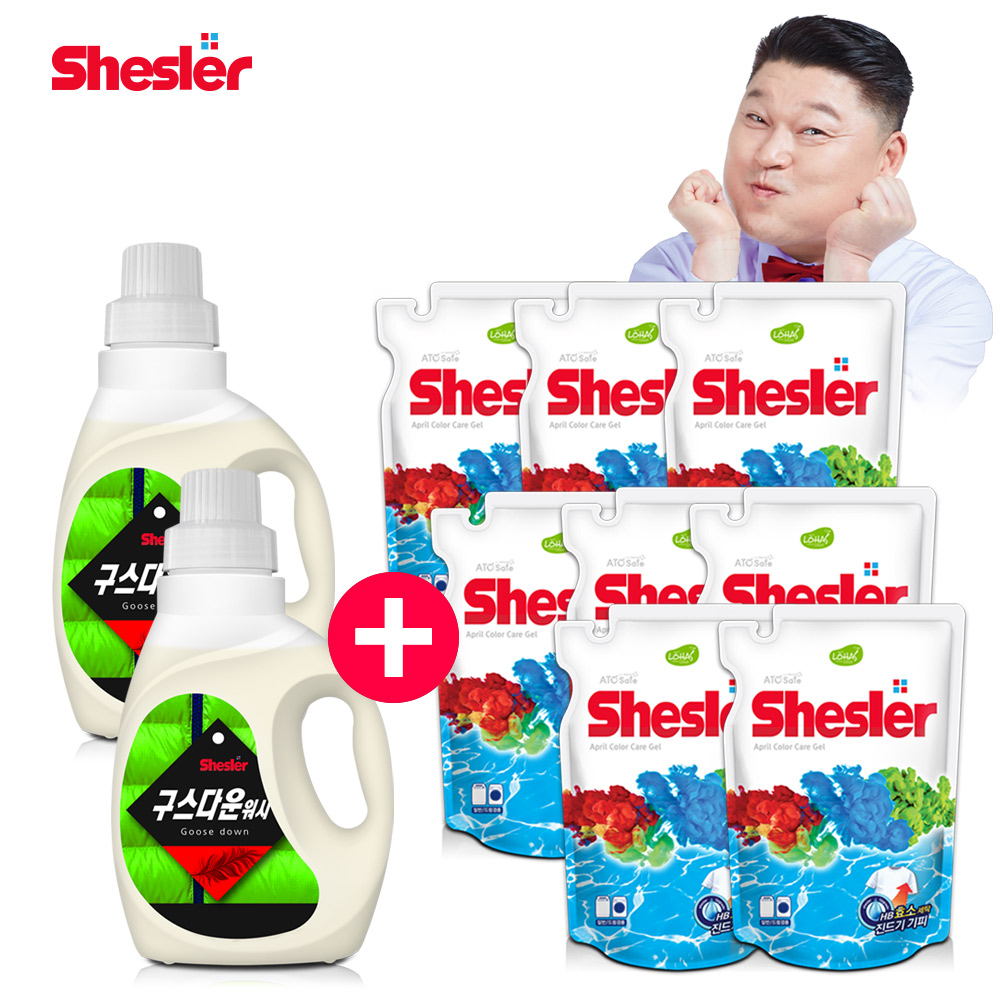 강호동의 쉬슬러 구스다운워시전용 650ml 2개+세제리필 500ml 8개