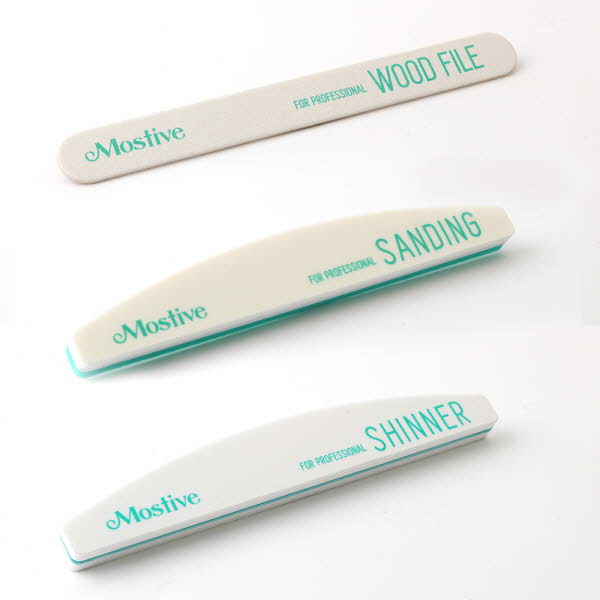 [모스티브] 네일파일 3종세트 (우드/샌딩/샤이너)