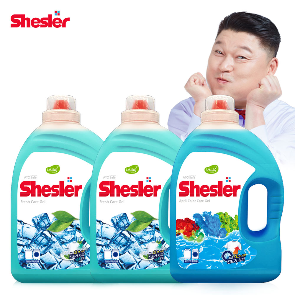 강호동의 쉬슬러 세탁 액체 세제 3.05L 후레쉬 2개+에이프릴 1개