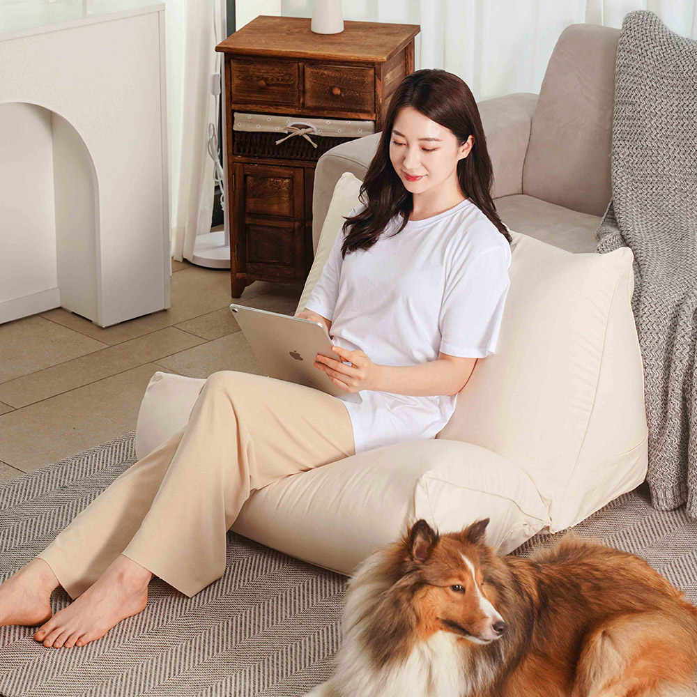 [르헤브] 바디쏙 세상에 없던 새로운 빈백 삼각등쿠션(feat.방석) 특대형