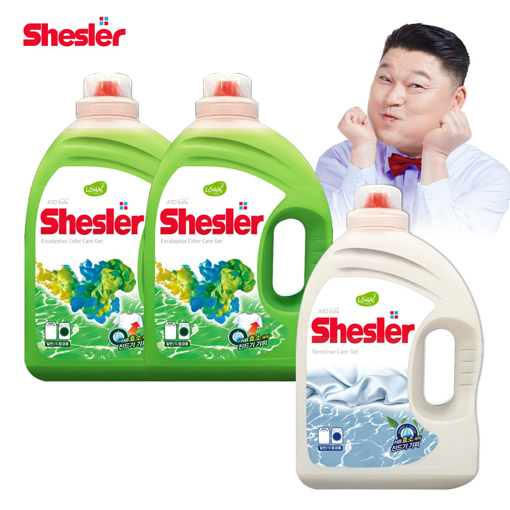강호동의 쉬슬러 세탁 액체 세제 3.05L 유칼립투스 2개+센스티브 1개