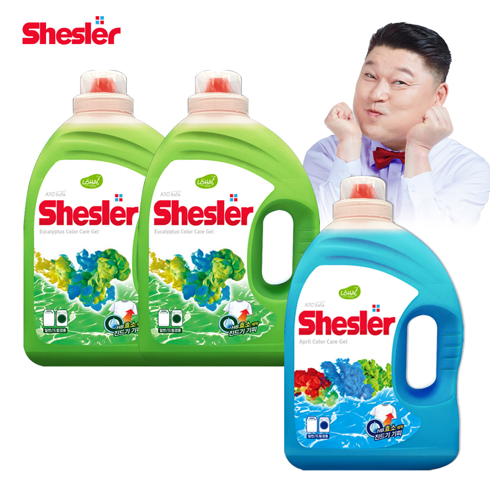 강호동의 쉬슬러 세탁 액체 세제 3.05L 유칼립투스 2개+에이프릴 1개