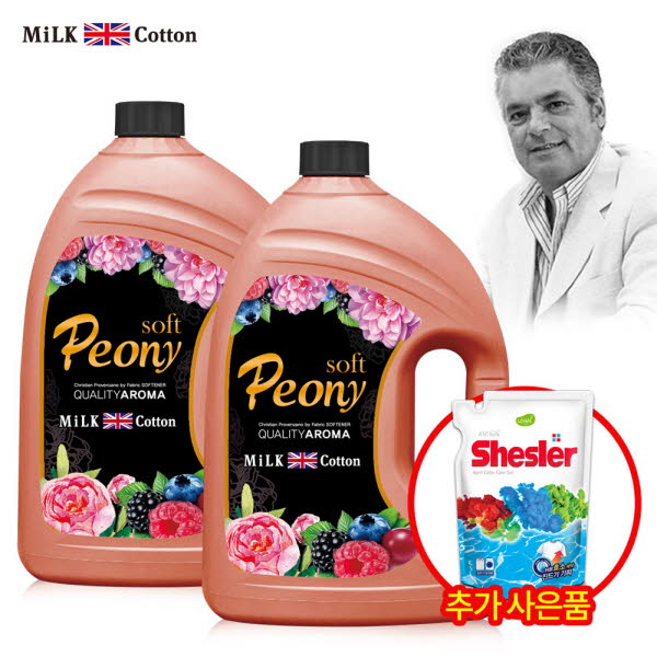 밀크코튼 고농축 유연제 피오니향 3.06L 2개+세제리필500ml 1개