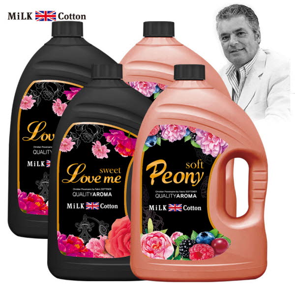 밀크코튼 고농축 유연제 3.06L 러브미향 2개 + 피오니향 2개