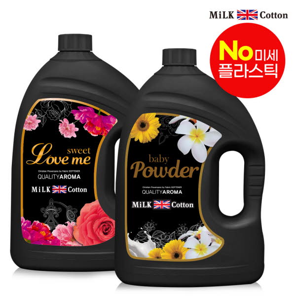 밀크코튼 고농축 유연제 3.06L 러브미향 1개 + 파우더향 1개