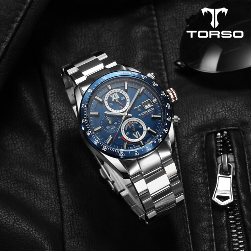 [토르소]제우스 에코솔라 다이버 남성 메탈 워치 T701M-SLS