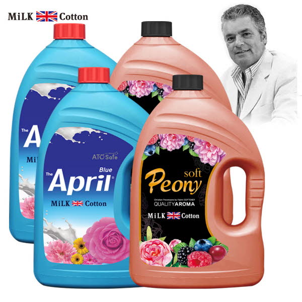 밀크코튼 고농축 유연제 3.06L 에이프릴향 2개 + 피오니향 2개