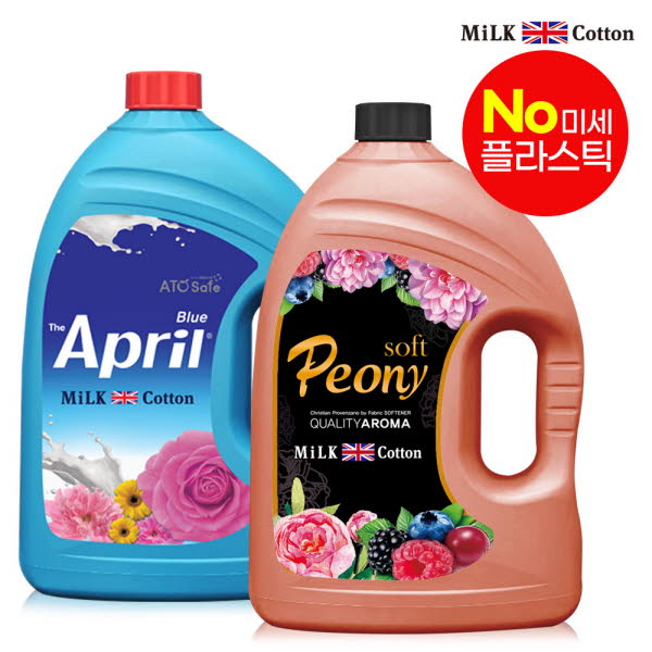 밀크코튼 고농축 유연제 3.06L 에이프릴향 1개 + 피오니향 1개