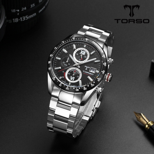 [토르소]제우스 에코솔라 다이버 남성 메탈 워치 T701M-SBS