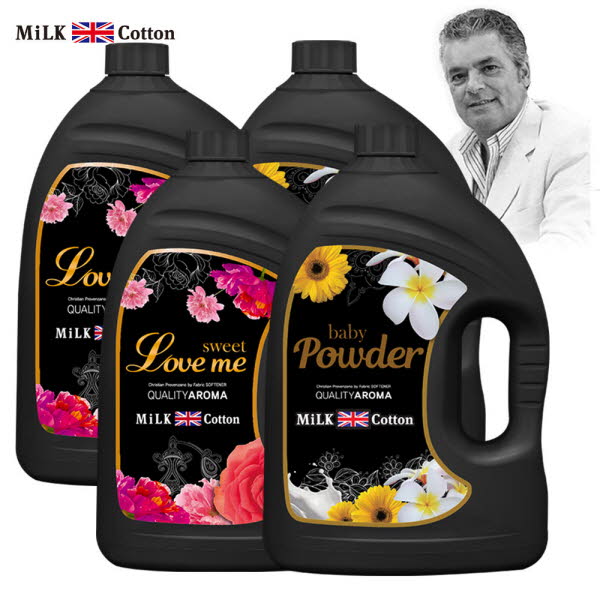밀크코튼 고농축 유연제 3.06L 러브미향 2개 + 파우더향 2개