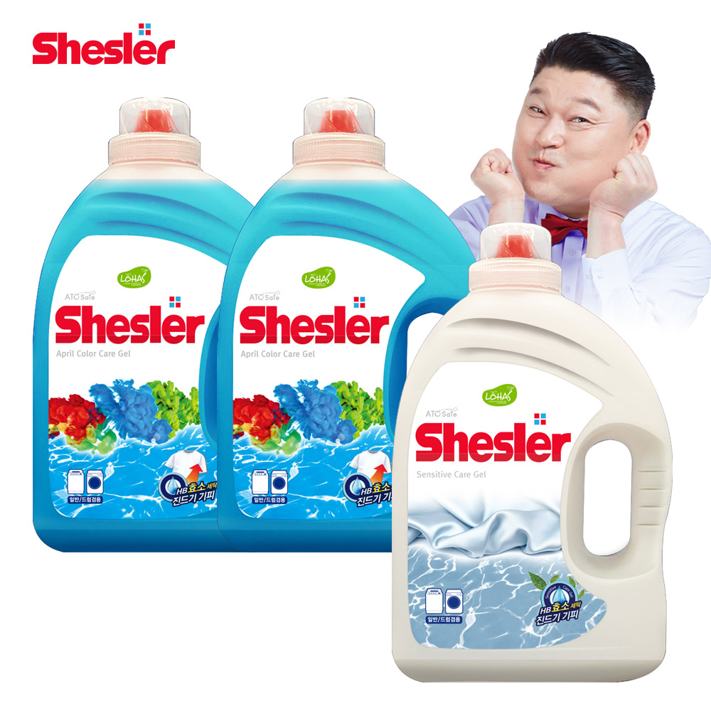 강호동의 쉬슬러 세탁 액체 세제 3.05L 에이프릴 2개+센스티브 1개